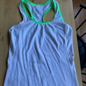 Nike drifit tank top white and green